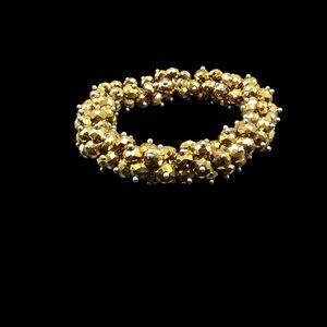 The Gem Zone Iridescent Gold 32Gram Precious Stones Beaded Stretch Brace…